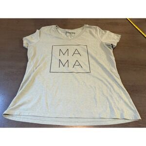 Inkopious Mama Graphic Tee Sage V-Neck T-Shirt Womens 2XL Heathered Tri-Blend